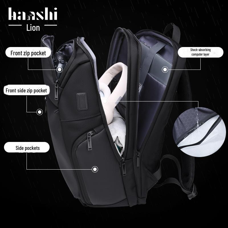 High-Capacity Waterproof Unisex Backpack: Trendy Travel & School Bag with Laptop Compartment