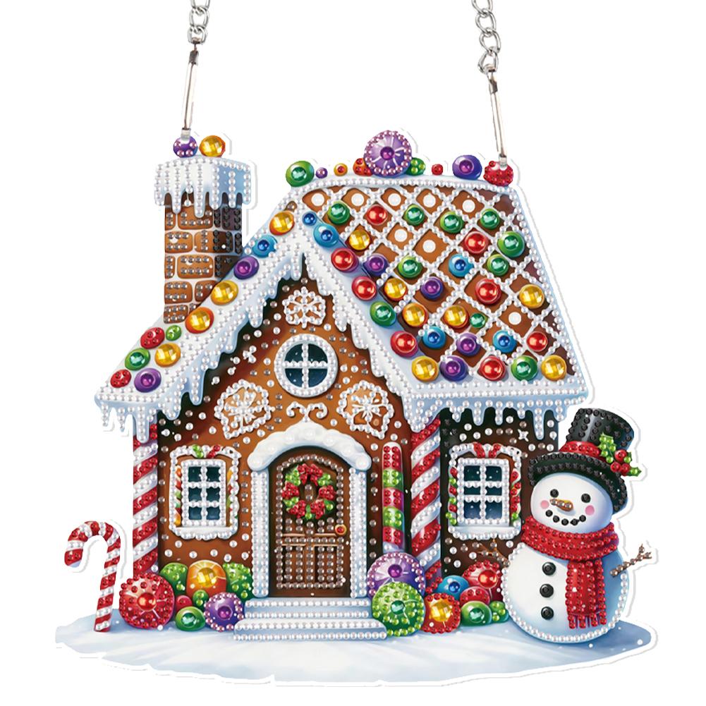 Acryl Sonderform Weihnachts-Thema 5D DIY Diamantkunst Hängedekorationen Strass Diamantkunst Fensteranhänger Heimdeko