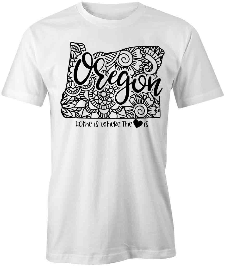 STATE MANDALA OREGON TShirt Tee Short-Sleeved Cotton CLOTHING HEART S1WSA801 XXXXL