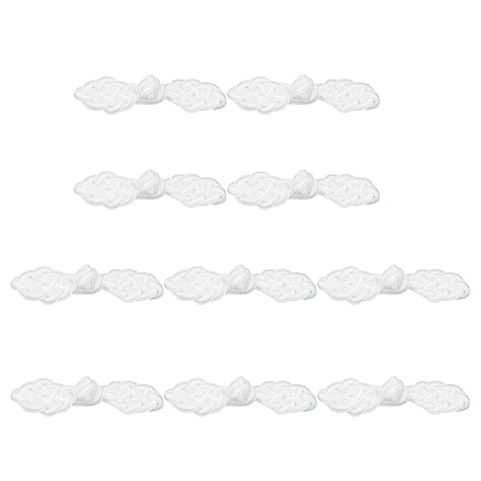 

Китайские традиционные пуговицы для пришивания, изготовленные вручную, пришитые для украшения ципао ручной работы, белые D