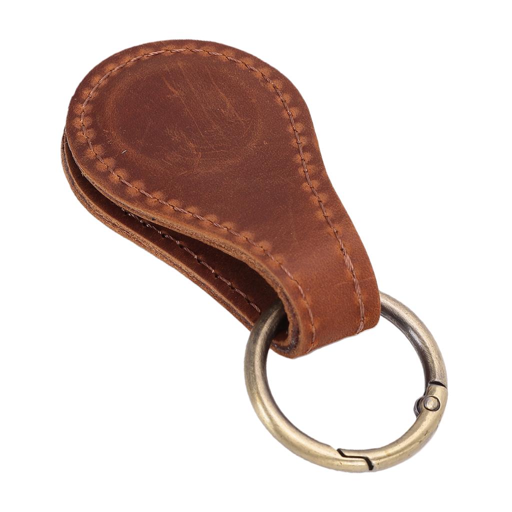 Magnetic Hat Clip for Travel On Bag Hands Free PU Leather Strong Magnet Hat Clip Holder Teardrop Shape Crazy Horse Brown