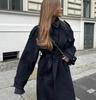 European & American Women's Double-Breasted Lapel Wool Coat - Casual, Loose, Fashionable.