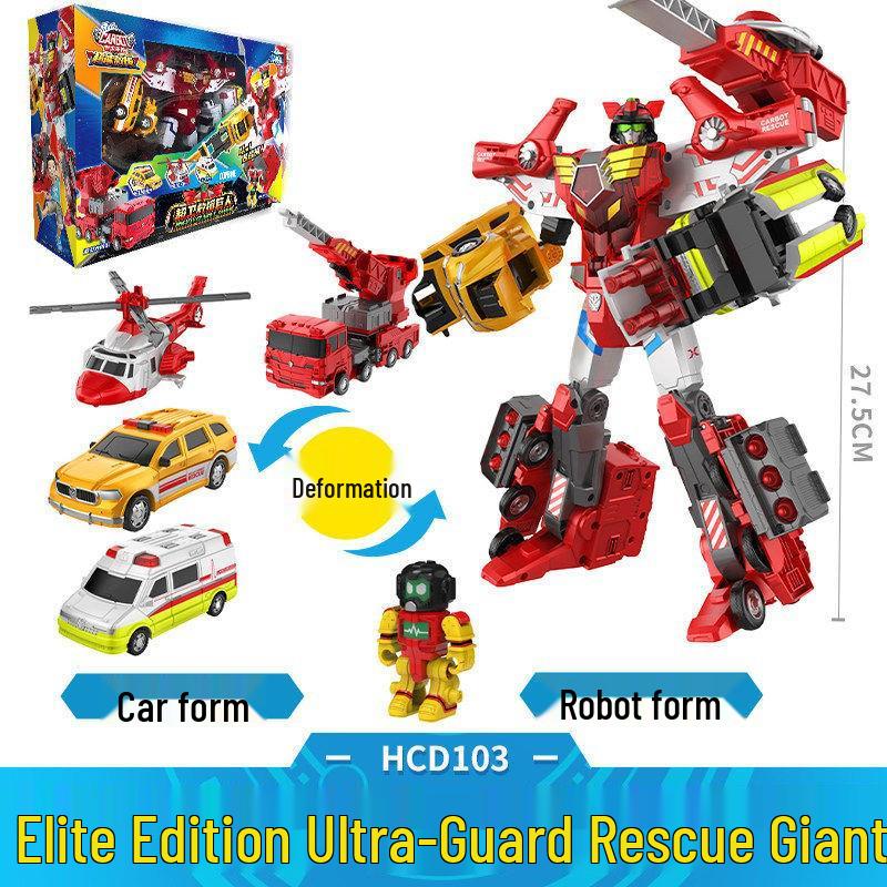 Kabo Car God: Rescue League Transformer Firefighting & Medical Robot Toy Set for Boys