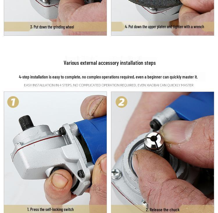 Compact Multi-Tool: Angle Grinder, Polisher, Cutter, Engraver, Grout Remover