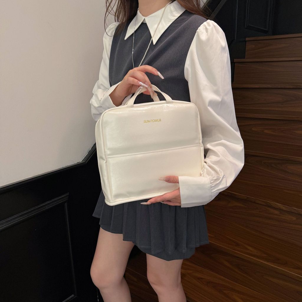 Minimalist Pu Handbag With Double Shoulder Straps For Commuting And Casual Wear
