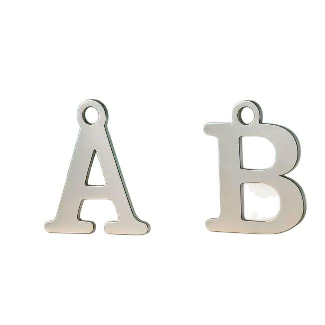DIY Jewelry Accessories: 26 Alphabet Titanium Steel Pendants for Bracelets, Necklaces, Handmade Charms