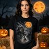 Casa de Halloween Espeluznante Calabaza Luna Zarigüeya Vintage Gráfico Camiseta Y2k Noches de Otoño y Temporada Espeluznante Ropa Estética Camisetas