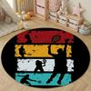 Chic Round Pop Art Multicolor Rug Mat, Non-Slip Floor Mat for Nursery