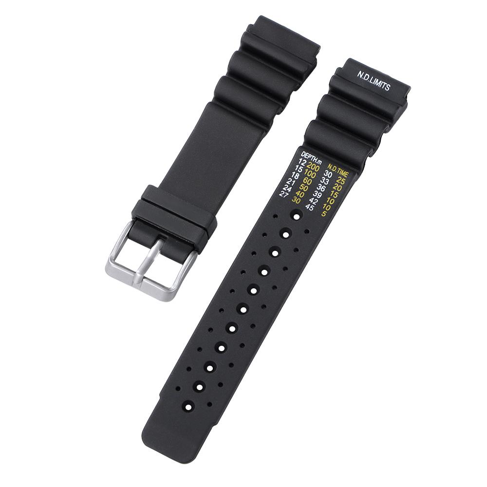 

20мм 22мм ND Limits Дайверський силіконовий ремінець 24мм для Seiko Water Ghost Смола Чоловічий Спортивний Водонепроникний Ремінець для годинника для Citizen Браслети 24mm чорний