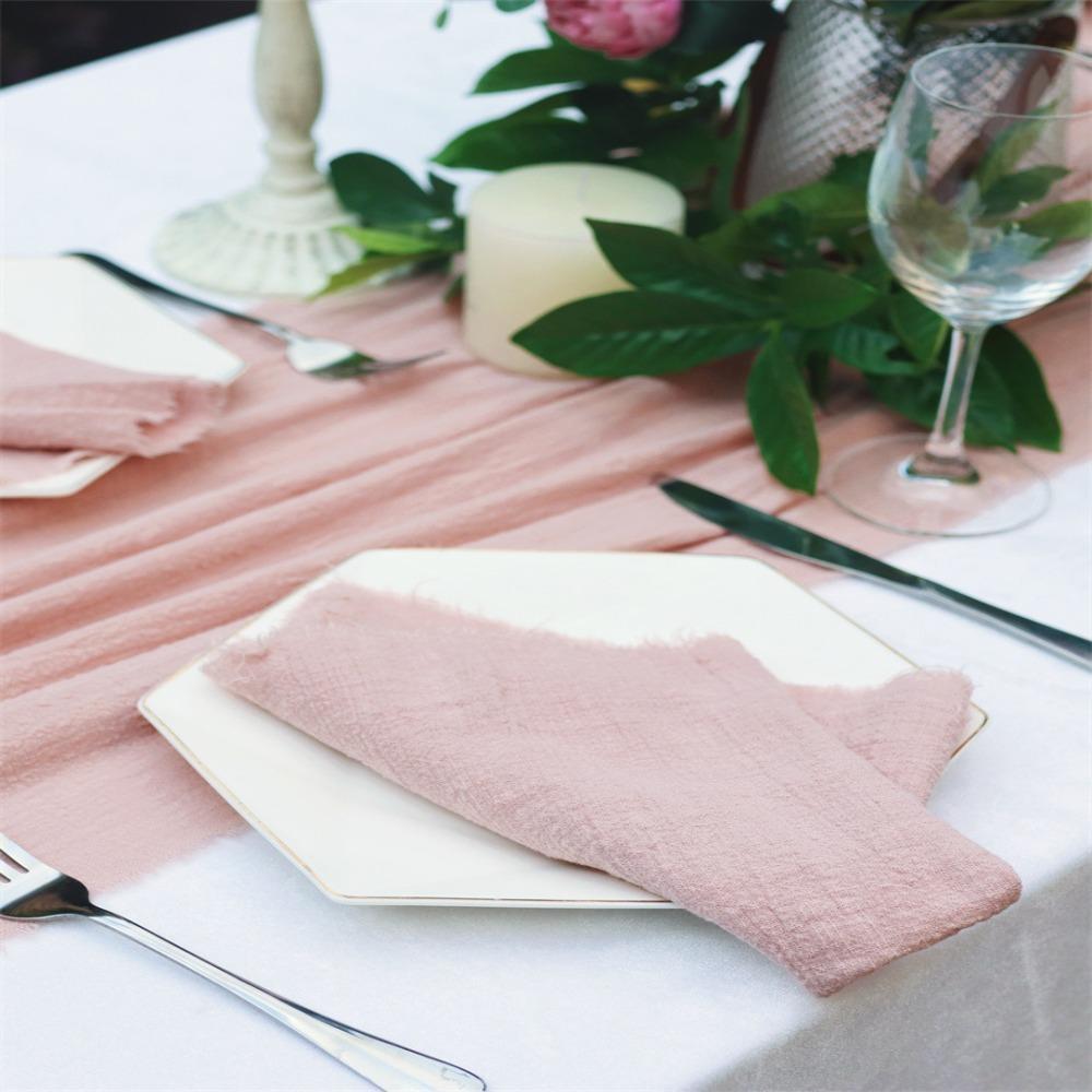 6pcs Cotton Cloth Napkin Washable Table Decoration Vintage Gauze Table Towel  Banquet