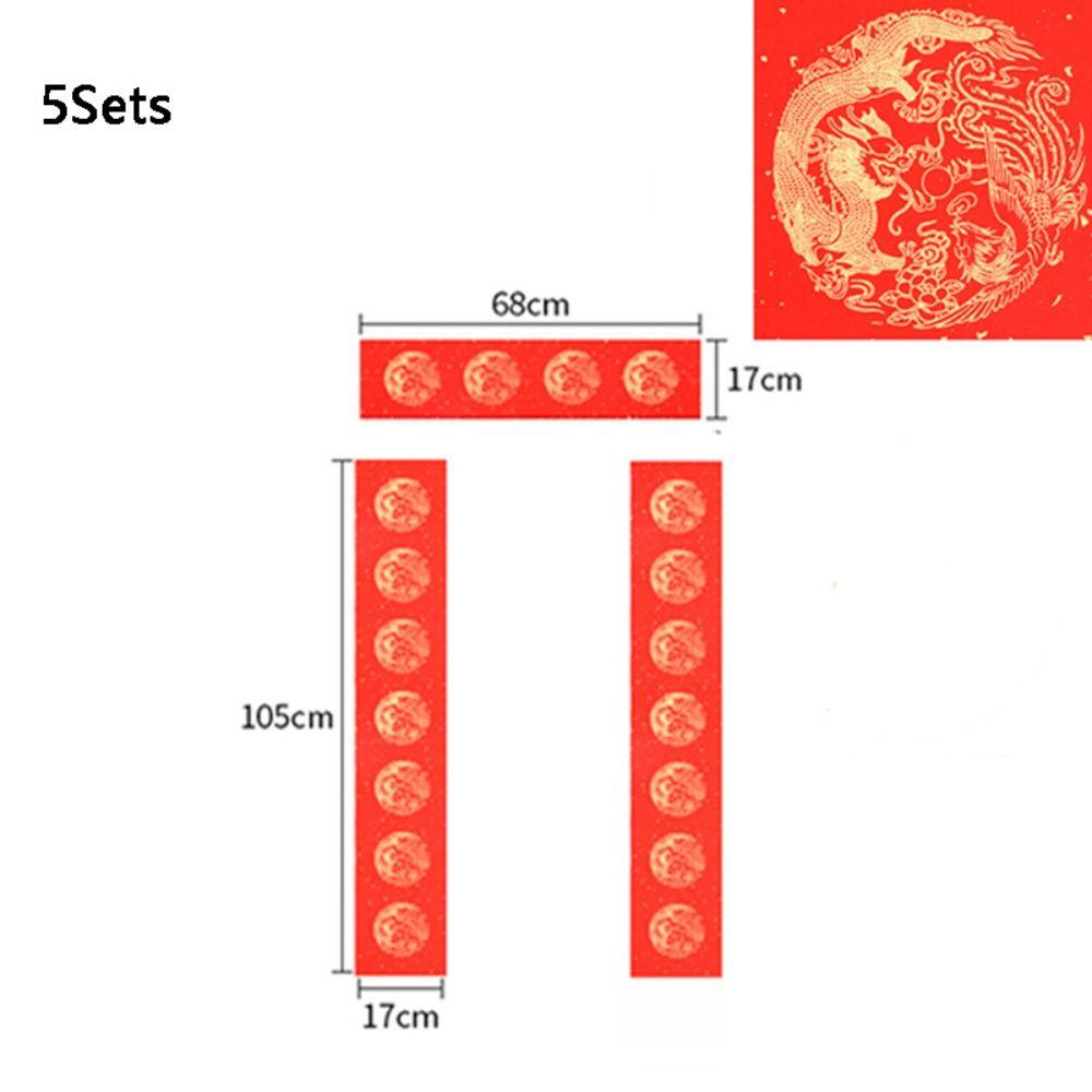 5Sets No Smudging Spring Festival Couplet Red Paper Chinese Red Rice Paper  Handwritten Couplets