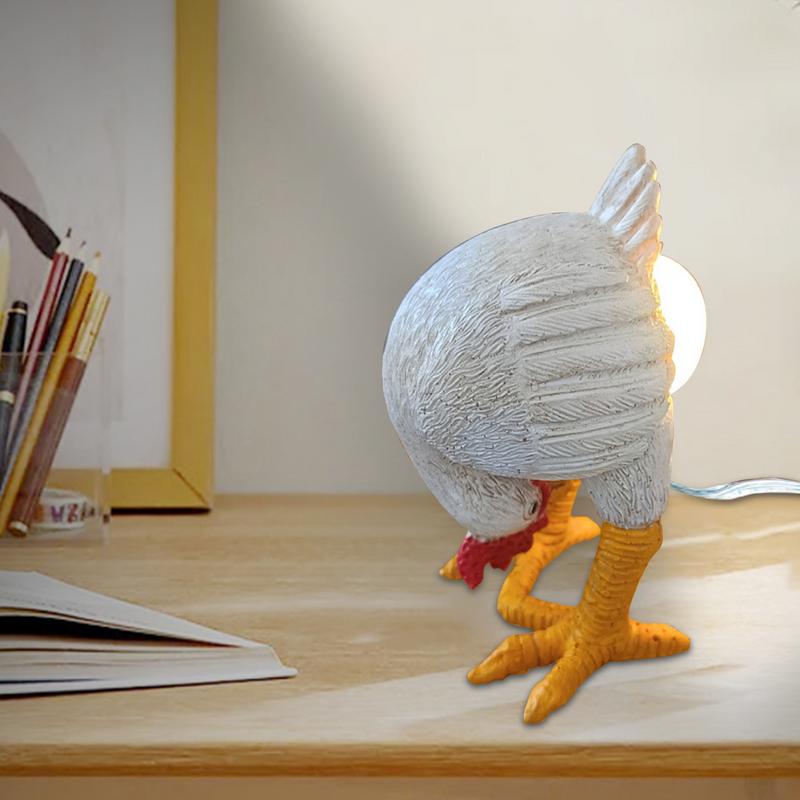 Chicken Lamp Laying Egg Led Egg Night Light Resin Dimmable Nightlight Decoration For Christmas Easter Birthdays Thanksgiving