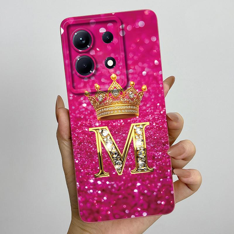 Dla Infinix Note 30 4G 5G Note30 Pro VIP 30i Modne Etui na Telefon z Inicjałami dla Pary Miękki Silikon TPU Osłona Ochronna na Obiektyw