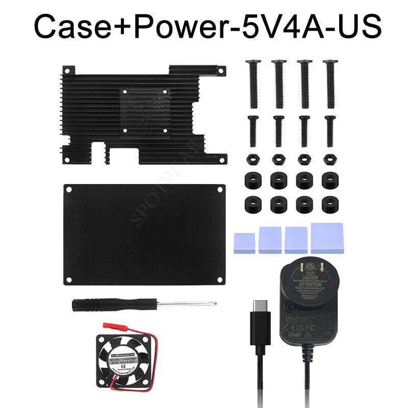 Orange Pi 5/5B Aluminum Case with Cooling Fan