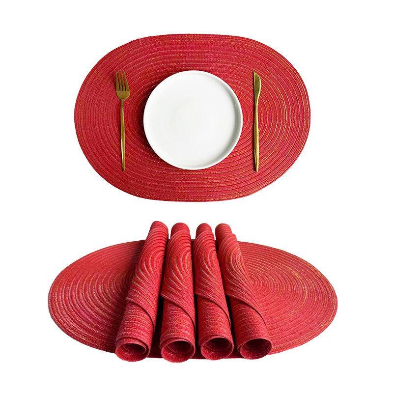 Round Woven Placemats Natural Woven Heat Resistant Non Slip Mats for Dining Table Kitchen Home Holiday Decor