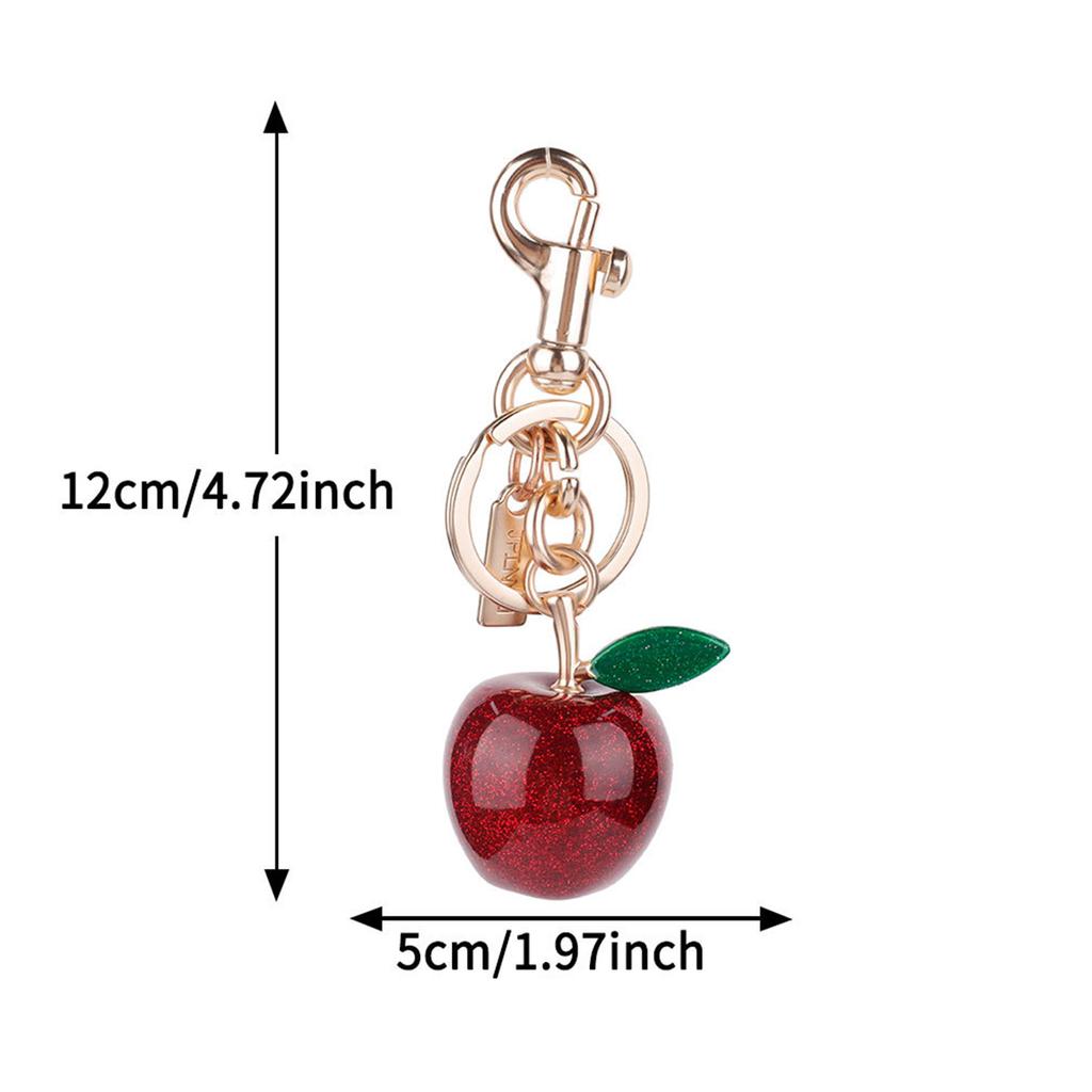 1pc Fashion Fruit Keychain Cute Red Apple Pendant Keyring For Backpack Decoration Exquisite Accessories Gifts