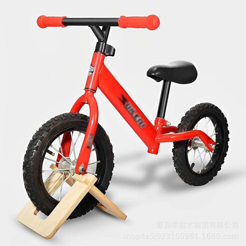 Balance Bike Stand 10-12 Inch Wooden Adjustable Display Rack Kids Sliding Bicycle Parking