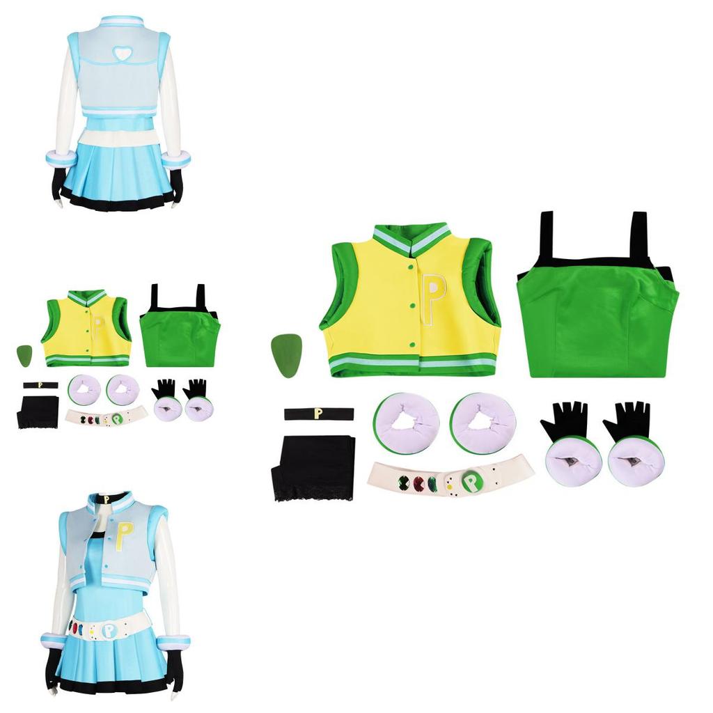 Colorful Polyester Powerpuff Girls Cosplay Costume Perfect For Halloween Or Stage Performances