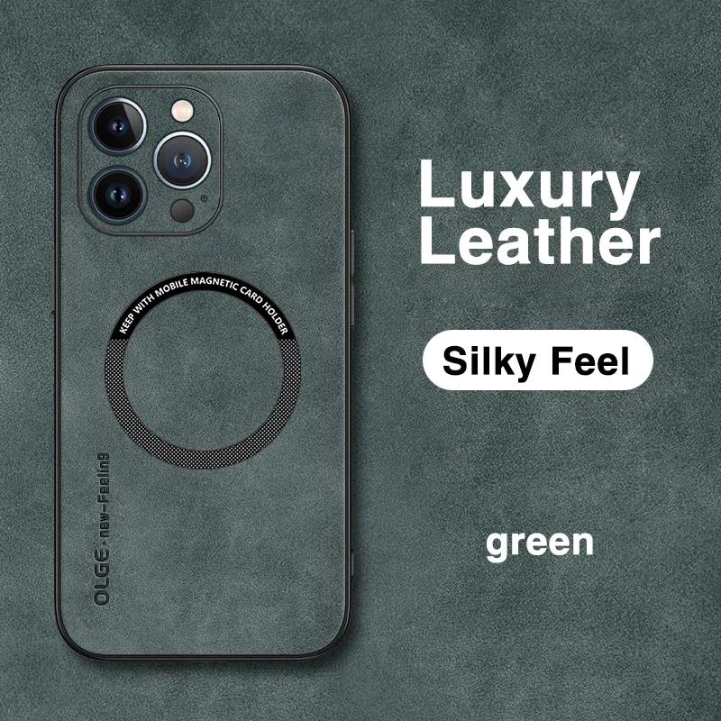 Magnetic Leather Case For iPhone 15 16 Pro Max 14 13 12 11 Pro Max XS XR X 8 7 Plus SE Wireless Charging Phone Cover Etui
