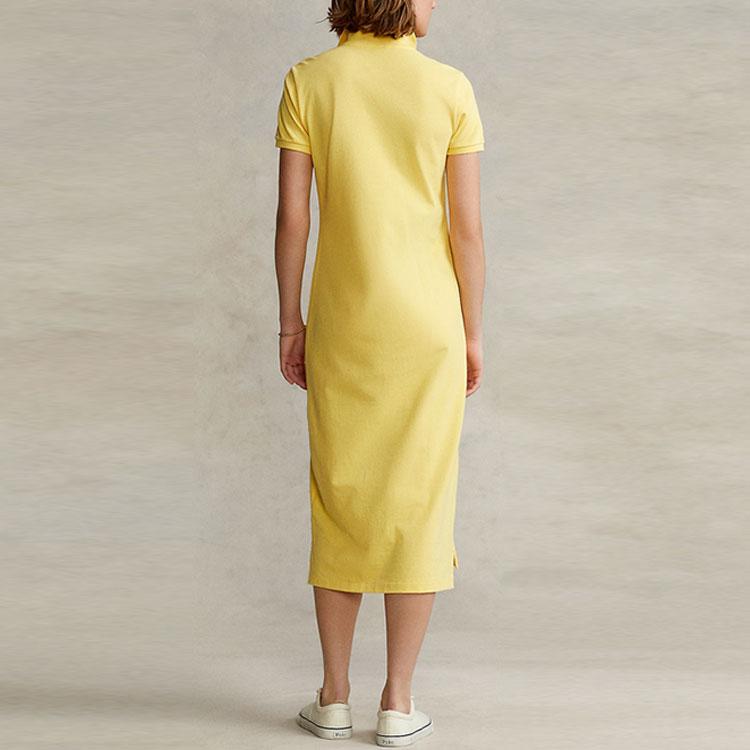 Polo Ralph Lauren SS22 File Midi Polo Elbise Kadın Elbiseleri Sarı WMPODRSNFA20226-730