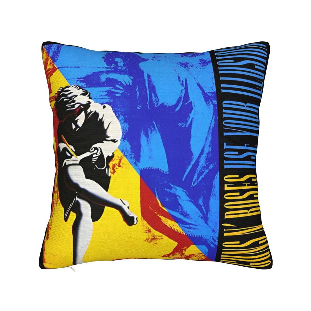 GunsNRoses Was Here rock metal band Pillowcase Merch Printing Cushion Cover  Throw Pillow Cover Home Decor Zipper Multi Size