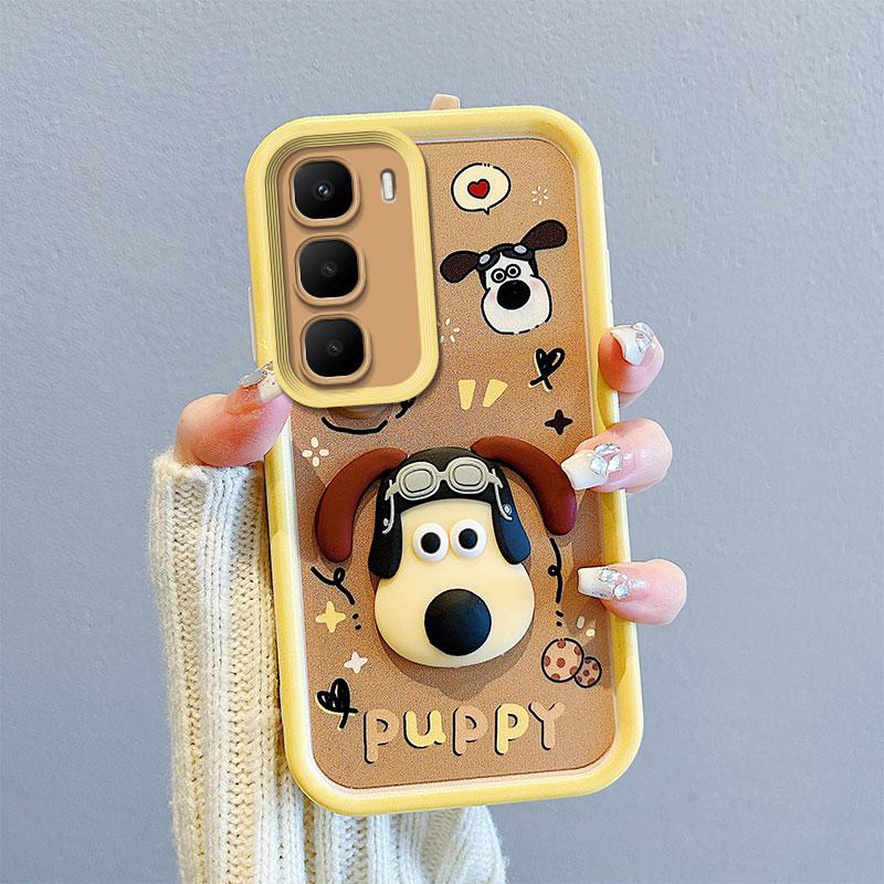 KEYSION Shockproof Case for Infinix Hot 60i 60 5G with Lanyard Soft Silicone Cute 3D Cartoon Doll Phone Back Cover for Infinix Hot 60 Pro+