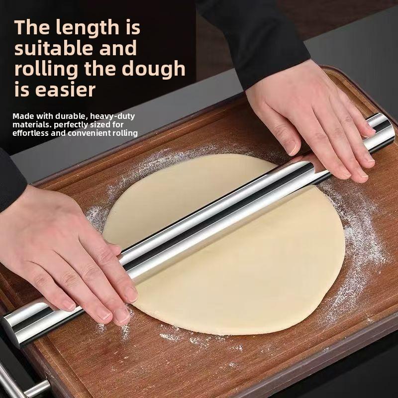 Stainless Steel Rolling Pin, Household Non-stick Rolling Dumpling Tool, Noodle Stick Baking Rolling Pin
