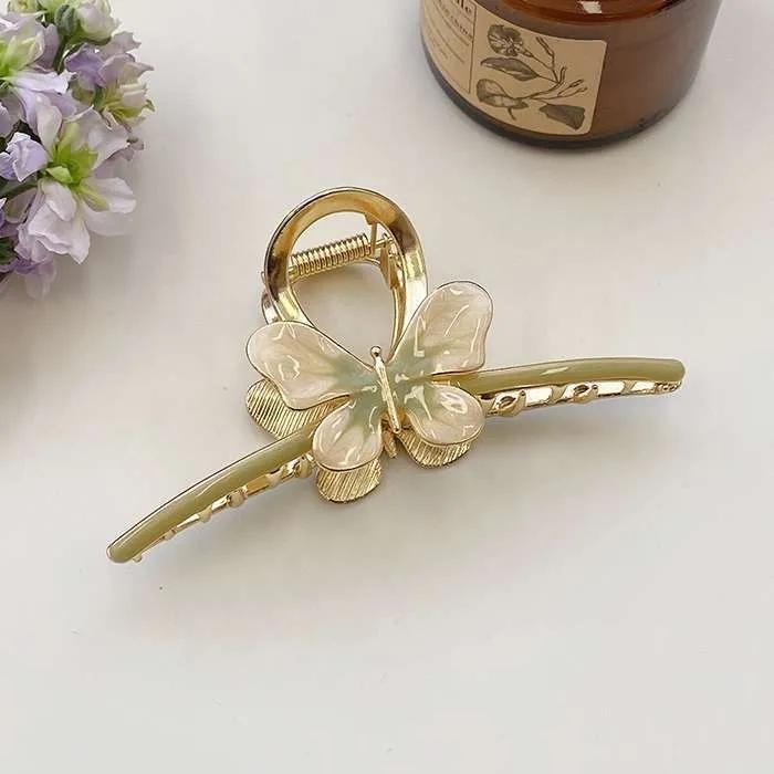 Elegant Fashionable Butterfly Rose Tulip Metal Clip Women Gentle Sexy Hair Clips Versatile Girls High-end Exquisite Shark Clips