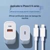 3C Certified 20W Dual-Port PD Fast Charger for Apple Devices with Charging Cable