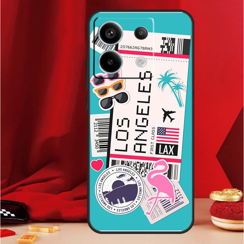 Travel Boarding Pass Tokyo Case For Xiaomi Redmi Note 14 13 12 11 10 15 Pro Plus Redmi 15 13 15C 13C 10C 12C 14C Funda