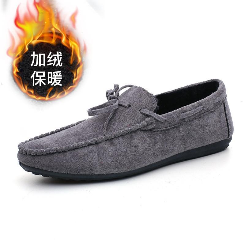 Spring Red Suede Loafers Slip On Walking Driving Shoes For Men Soft Leather  New Fashion Comfortable Casual Man Flat Shoes
