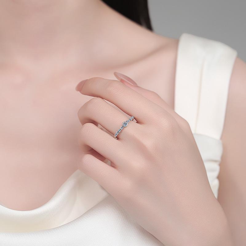 Yinbaichuan S925 Sterling Silver Moissanite Bubble Ring for Women - Elegant, Everyday, Versatile.