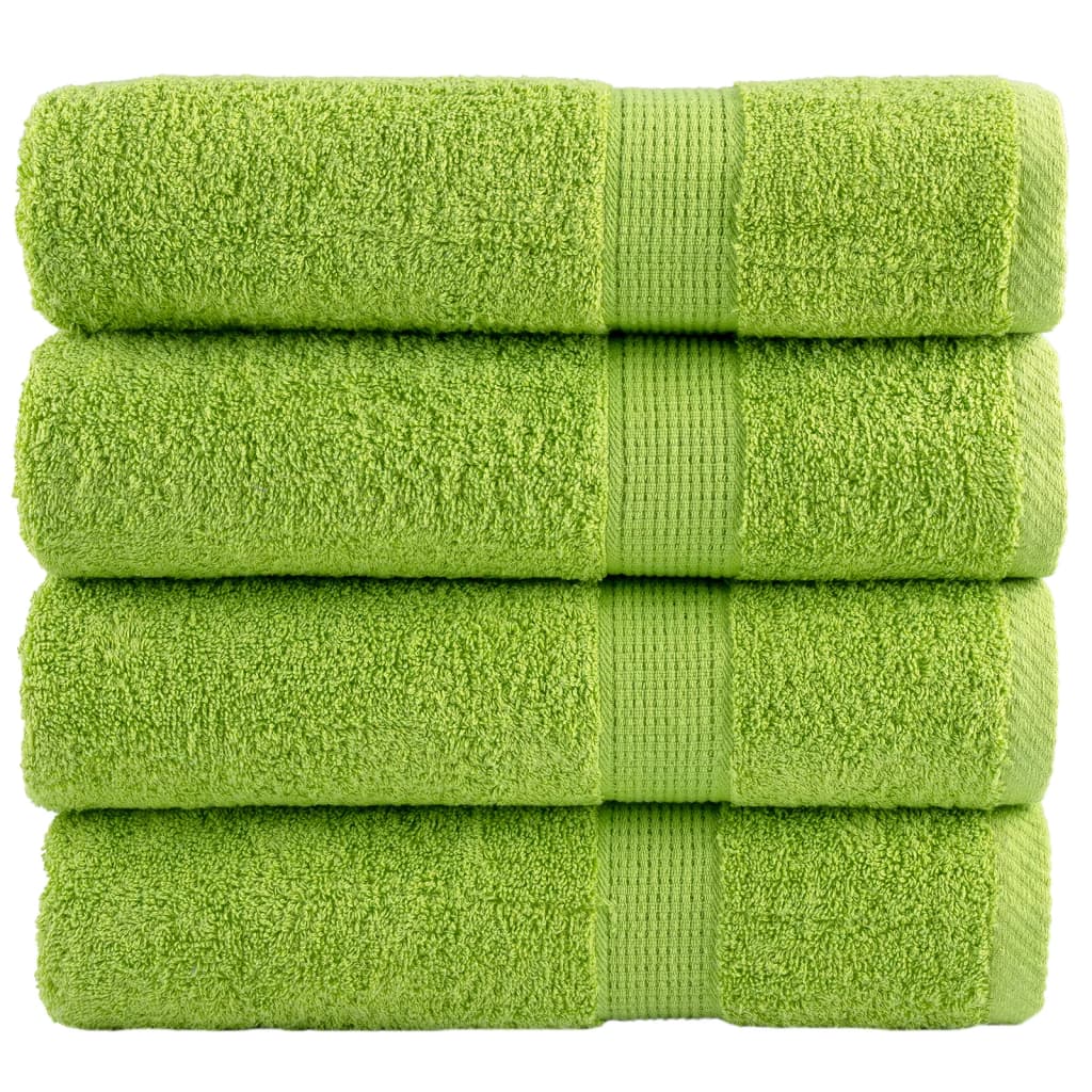 Vidaxl Ręczniki Premium Solund, 4 Szt., Zielone, 70X140 Cm, 600 G/Cm²