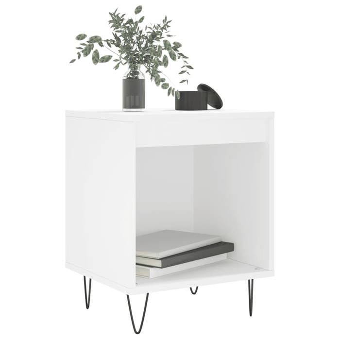 Maison Exclusive - Table de chevet Blanc 40x35x50 cm Bois d’ingénierie