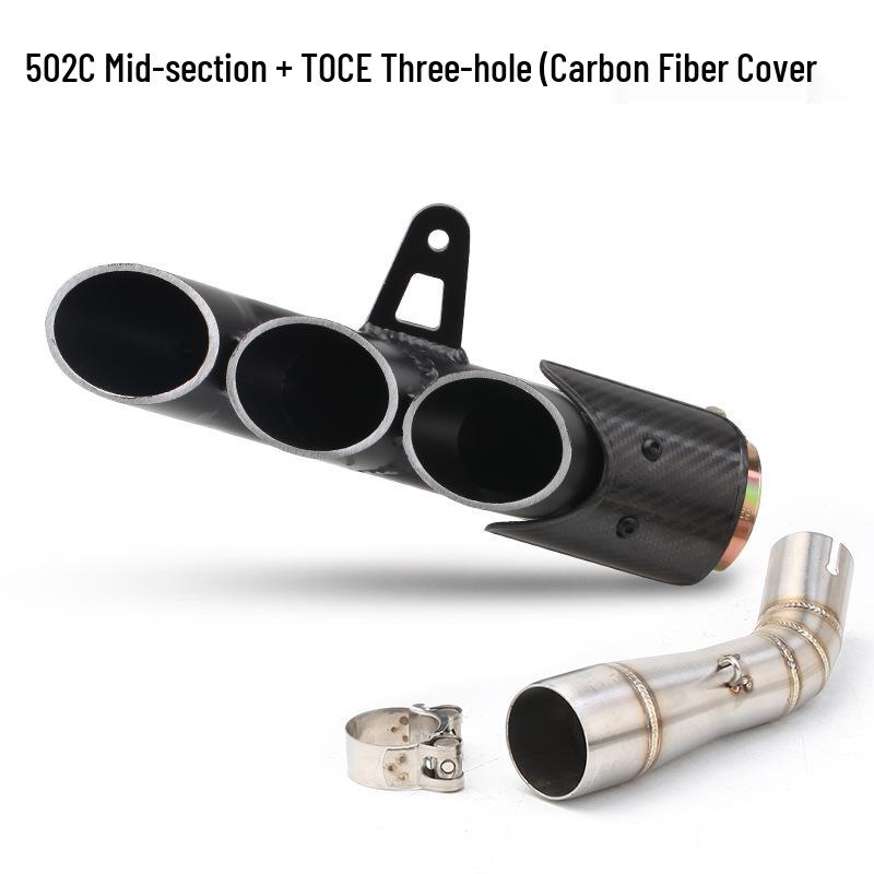 Compatible Mid and Rear Pipe Exhaust for Benelli Leoncino 500, Jinpeng TRK502, Big Devil 502C.