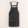 New Thicken Kitchen Aprons Multi-pocket Antifouling Chef Work Apron Canvas Breathable Barista Apron Kitchen