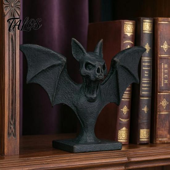 Creative Halloween Gifts 3D Printed Bat Figurine, Gothic Black Sculpture, Spooky Room Accessories Tabletop Ornament for Home Shelf Desk Decoration