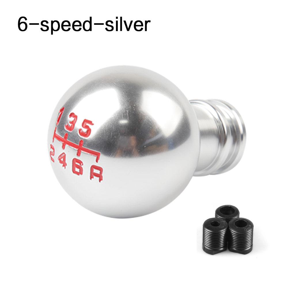 Универсальная сферическая ручка переключения передач в стиле капли 50 мм для автомобиля, ручная/автоматическая, МТ, 5-ступенчатая, 6-ступенчатая 6 Speed-Silver