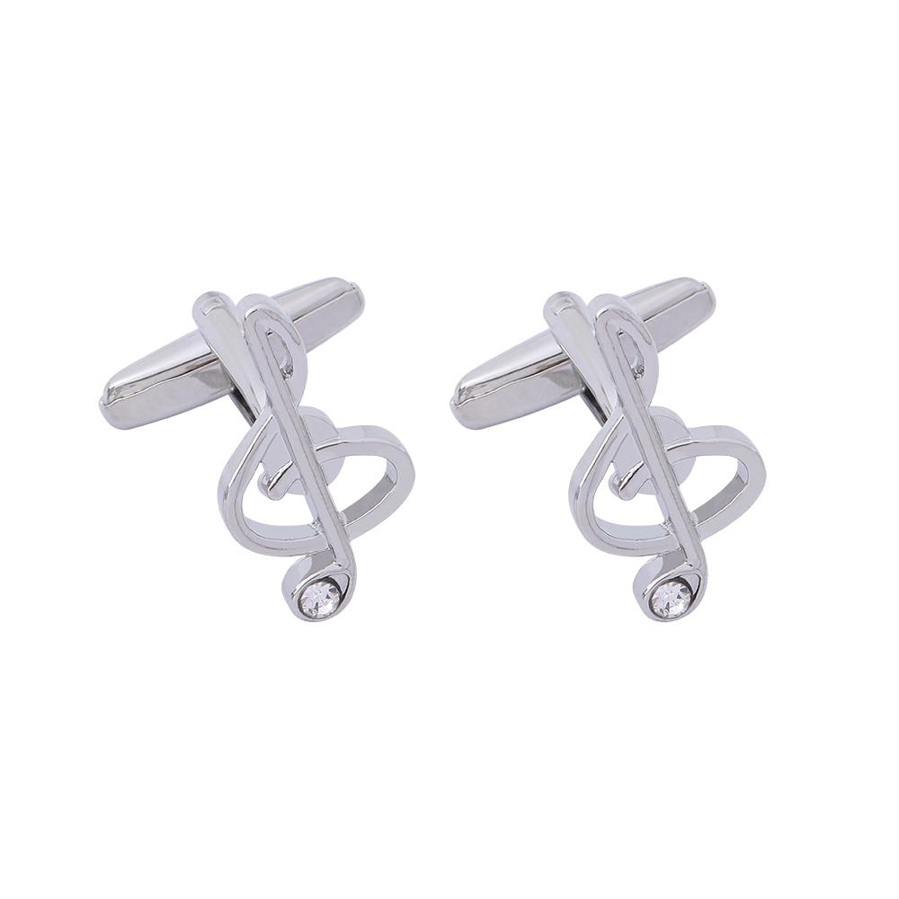 New In Music Note Cufflinks Treble Clef Bass Clef Musical Harmony Cuff Links With Rhinestone For Musician Presentation Gifts