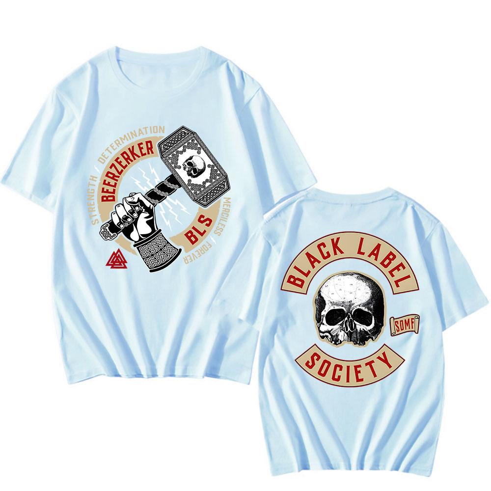 Black Label Society Beerzerker Tee Cotton Short Sleeve Loose T-shirt Unisex Clothing Heavy Mental Hip Hop T Shirts