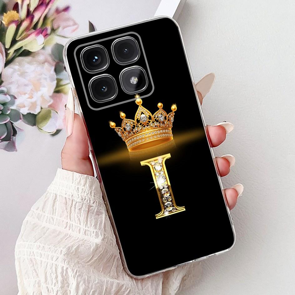 For Xiaomi 14T Pro 5G Case Luxury Crown Letters Soft Silicone Couple Phone Cover For Xiaomi 14T Mi14T 14TPro 2024 Protect Shells