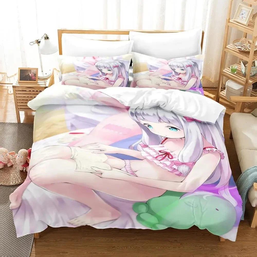 Anime Izumi Sagiri Eromanga Sensei Bedding Set Duvet Cover Bed Set Quilt Cover Pillowcase Comforter King Queen Size Boys Adult