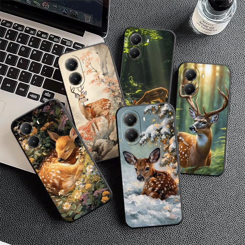 Sika Deer Elk Animal Soft Phone Case for Xiaomi Poco X5 X6 X7 X8 Pro Max X3 F7 F8 Ultra M8 M7 M6 M5 Redmi 15 15C 14C 13C 12C X4