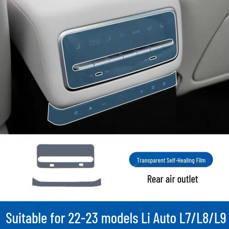 25 Model Compatible Li Auto L8/L9 Interior Film: Gear Shift, A/C Central Control, Dashboard Transparent TPU Protector