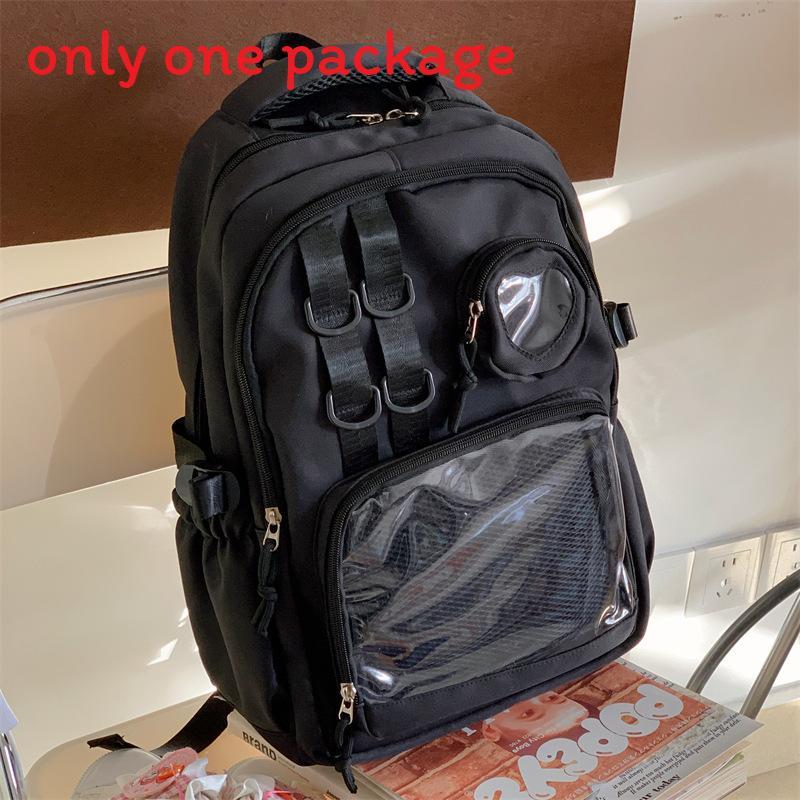 

College Style Transparent Backpack With Nylon For School And College Students чорний
