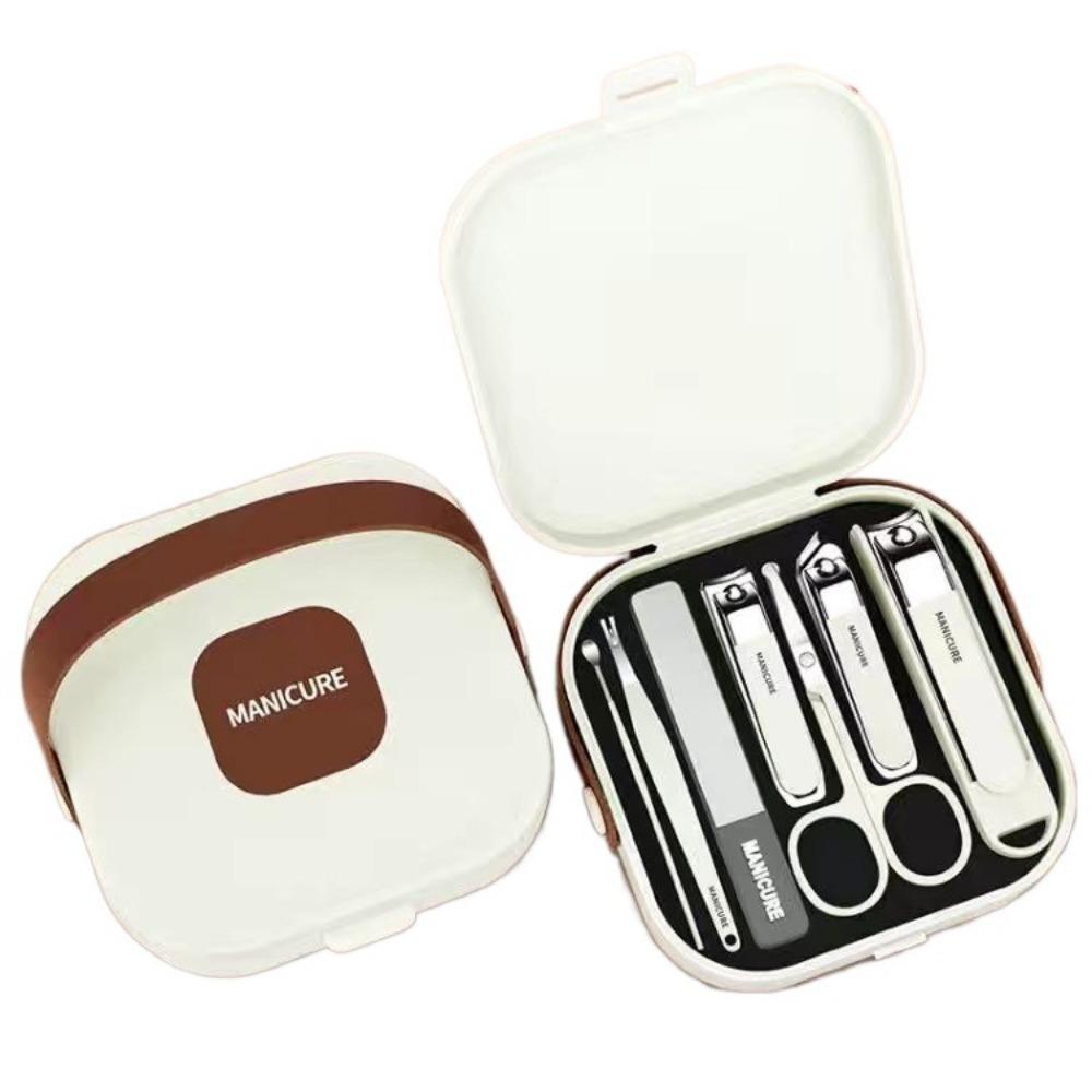 

7pcs/Set Anti-Splash Nail Clipper Set ABS Manicure Tool New Nail Pliers Manicure Nail Care белый