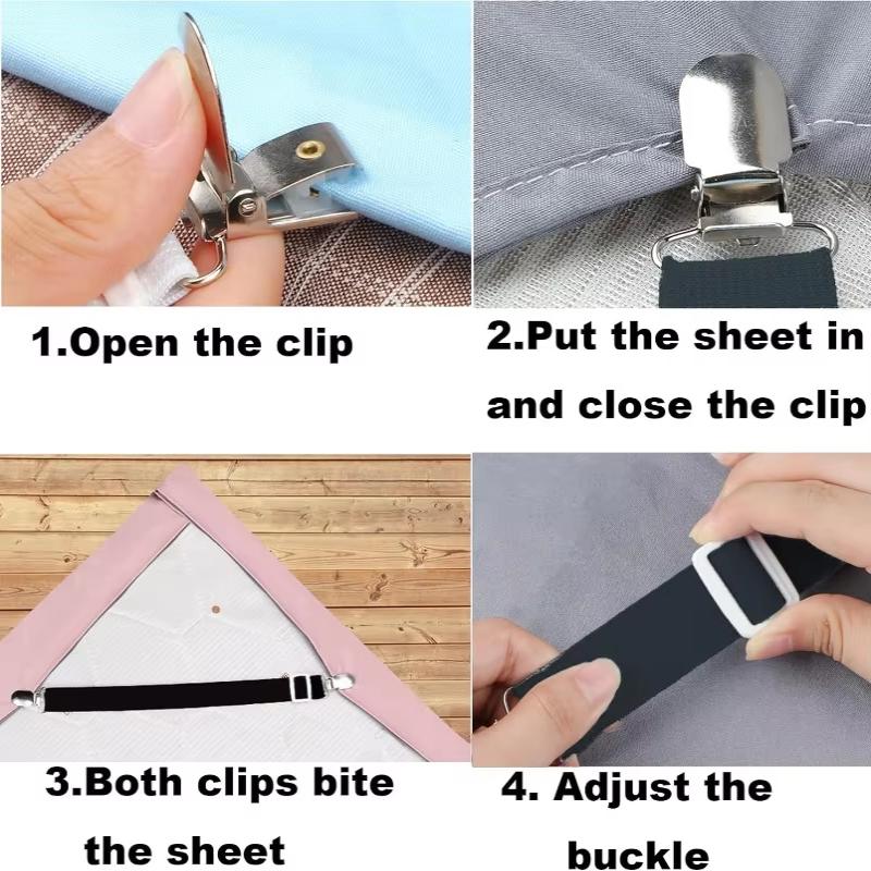 Adjustable Elastic Sheet Straps Heavy-Duty Sheet Holders And Shoulder Straps