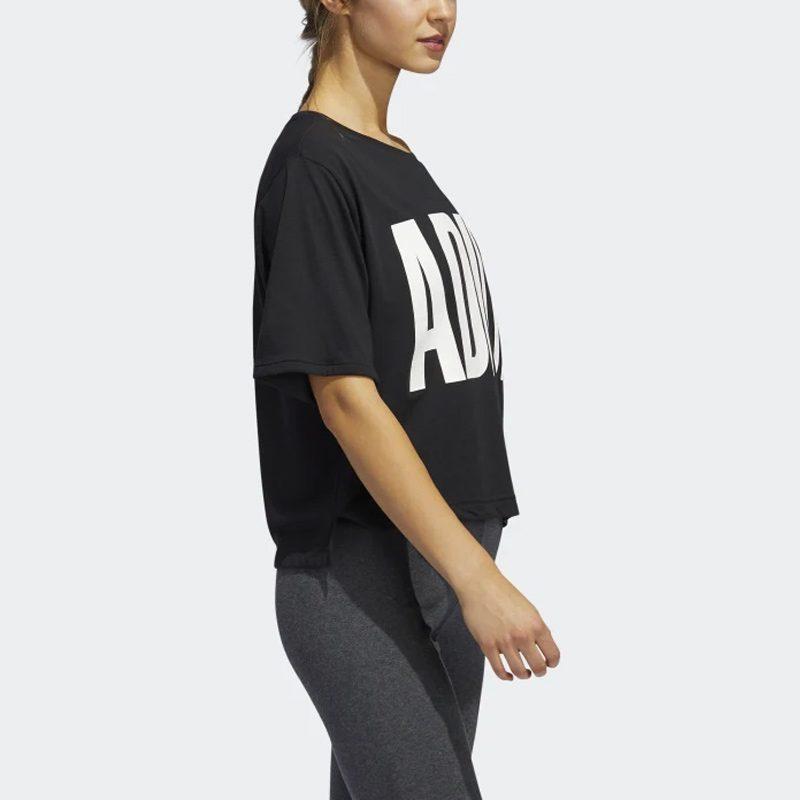 Adidas T Shirts Women's Black Crew Neck Moderate FM1654