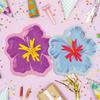 10Pcs Hibiscus Flower Pattern Hibiscus Paper Plates Disposable Dessert Plates  Spring Party Supplies