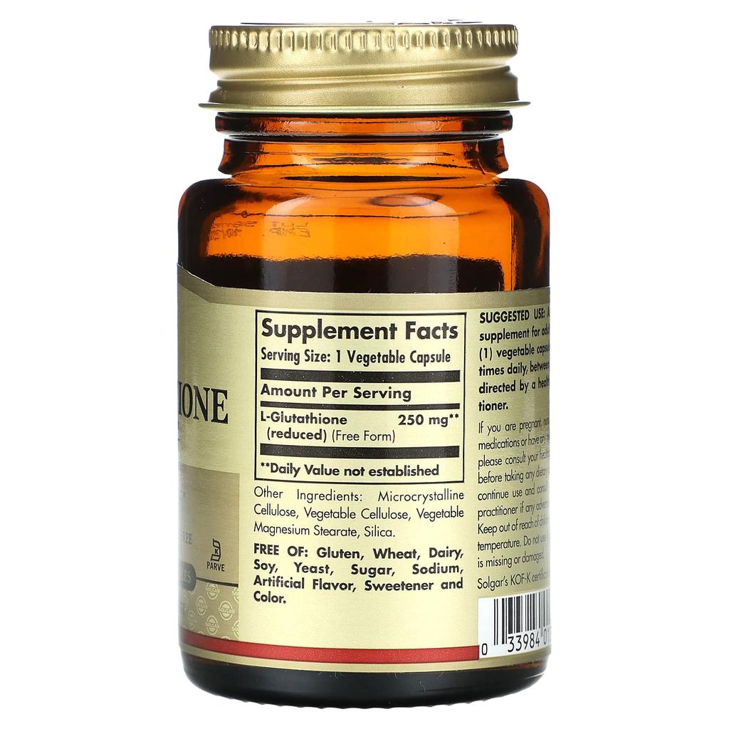 Reduced L-Glutathione, 250Mg, 30 Veggie Caps